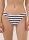 Blue and white striped stretch bikini bottoms_1
