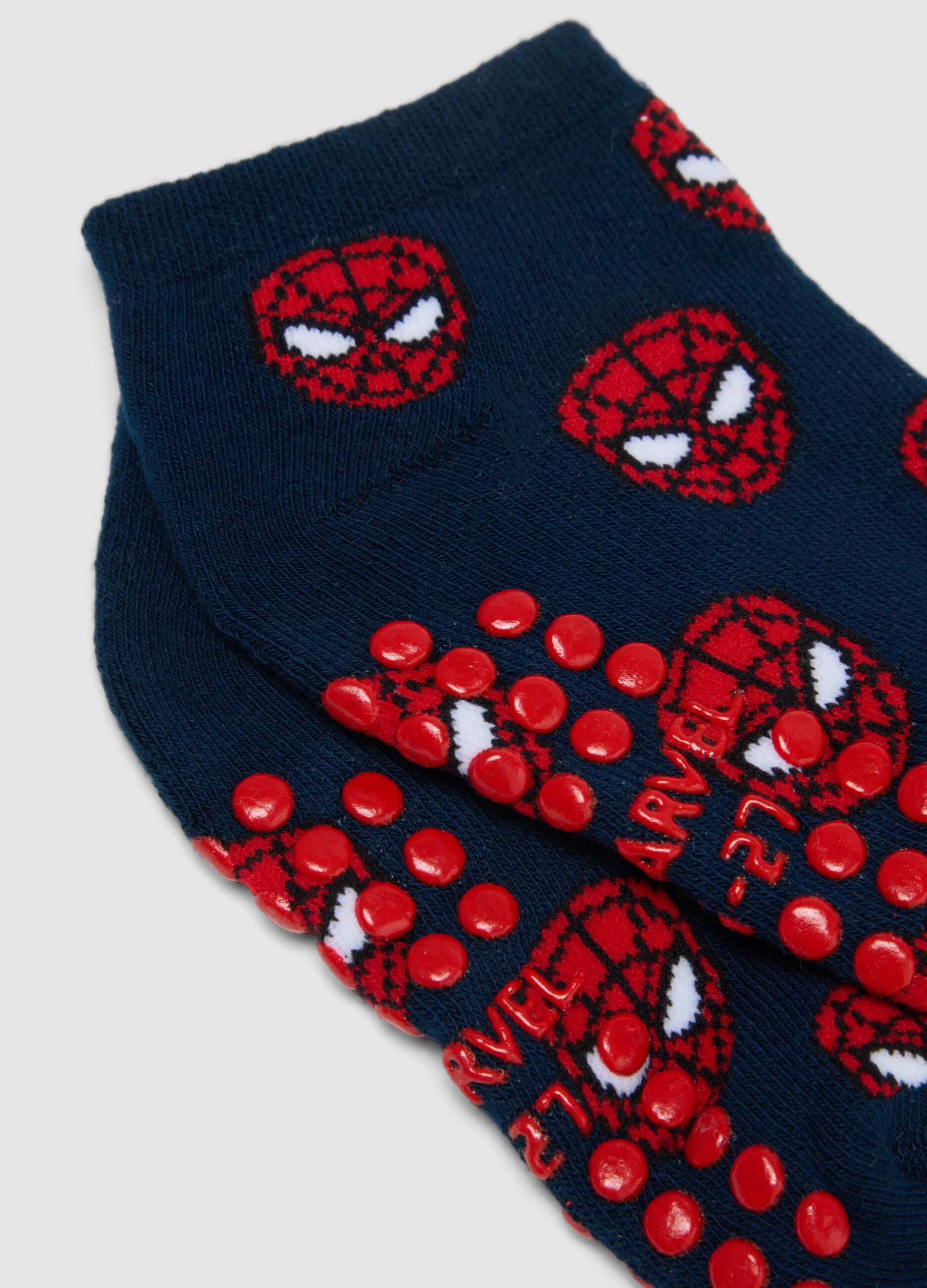 2-pack blue non-slip socks in organic stretch cotton MARVEL Spider-Man