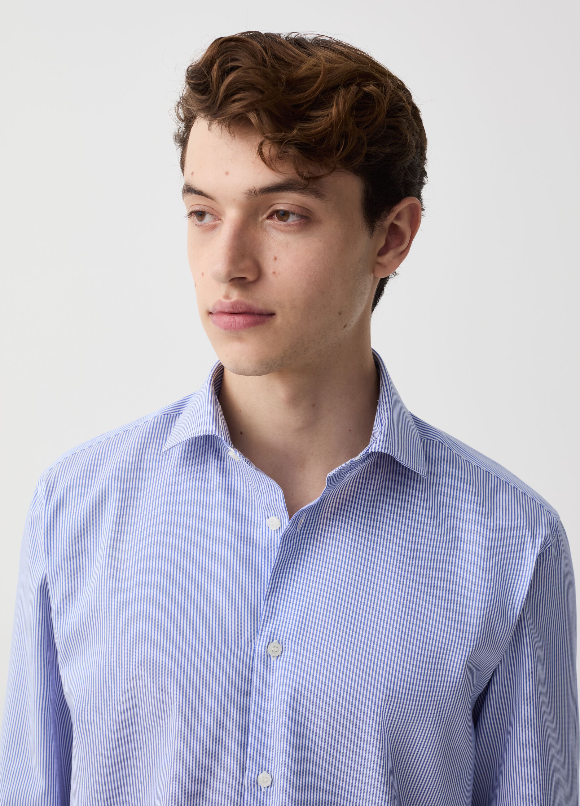 Regular-fit shirt in easy-iron cotton