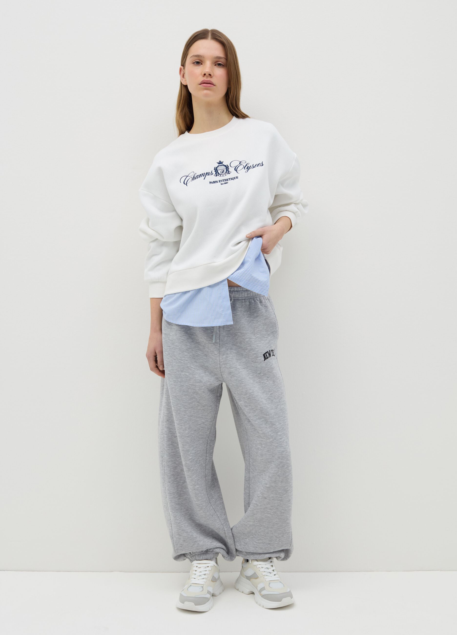 Baggy-fit joggers with drawstring