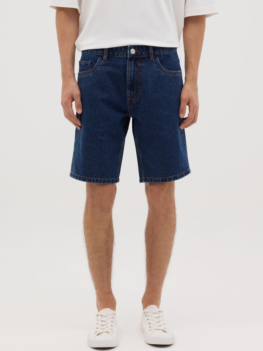 Blue denim Bermuda shorts Ovs_1