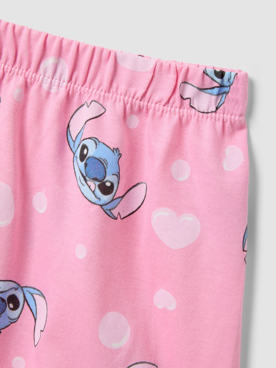 Girls&rsquo; multicolour pure cotton short pyjamas with Stitch_3