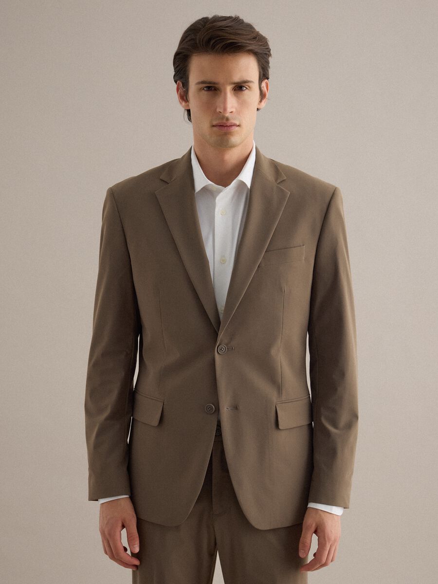 Brown Slim Fit Blazer_0