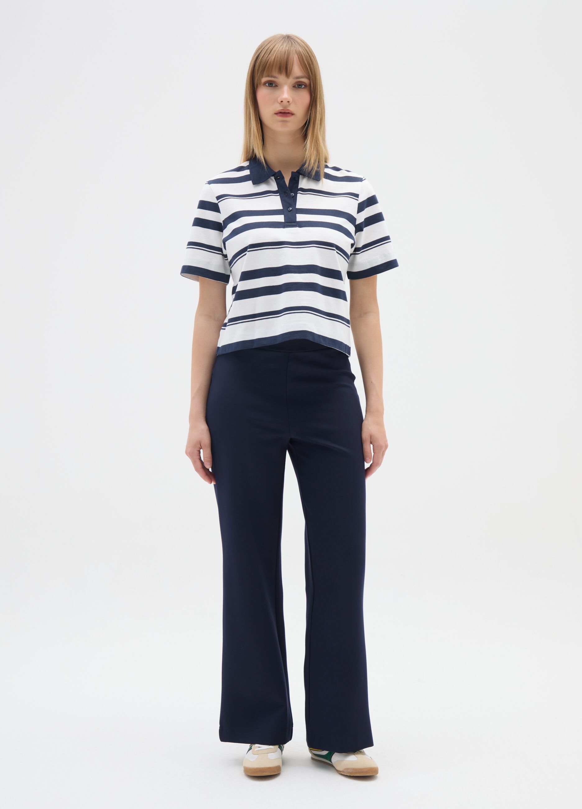 Black Wide Leg Stretch Trousers