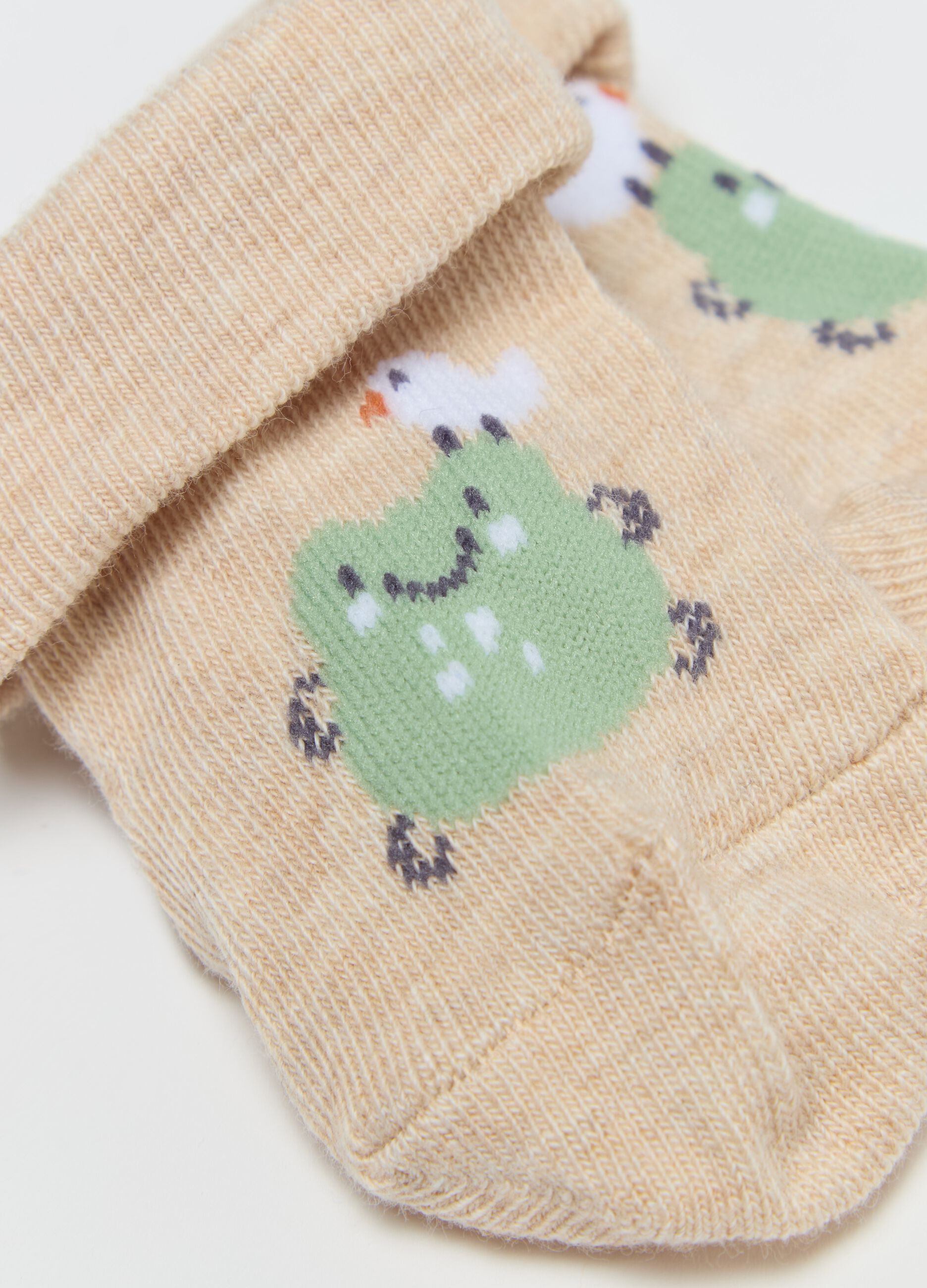 Two-pair pack short socks with animals design