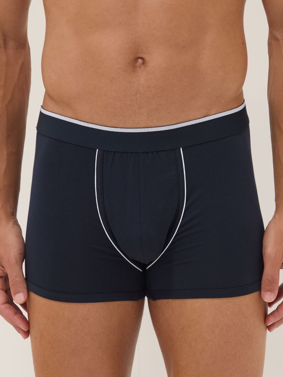 Bipack di boxer blu in cotone Supima elasticizzato_1