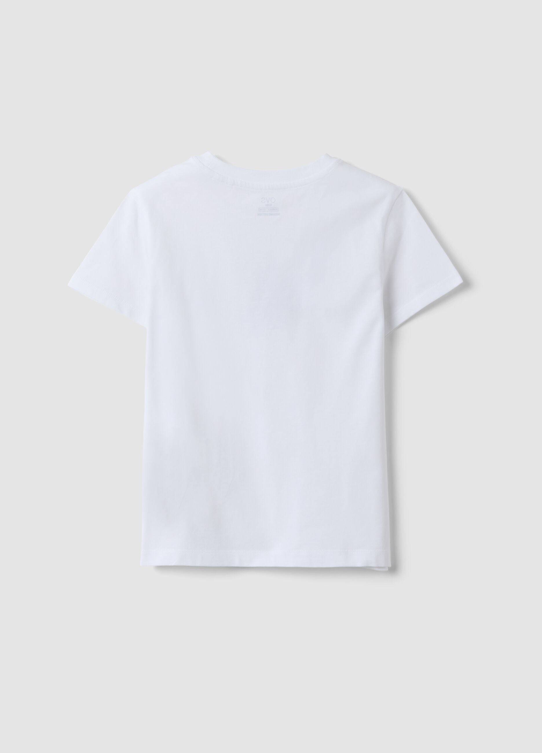 White pure organic cotton T-shirt with graphic for girls