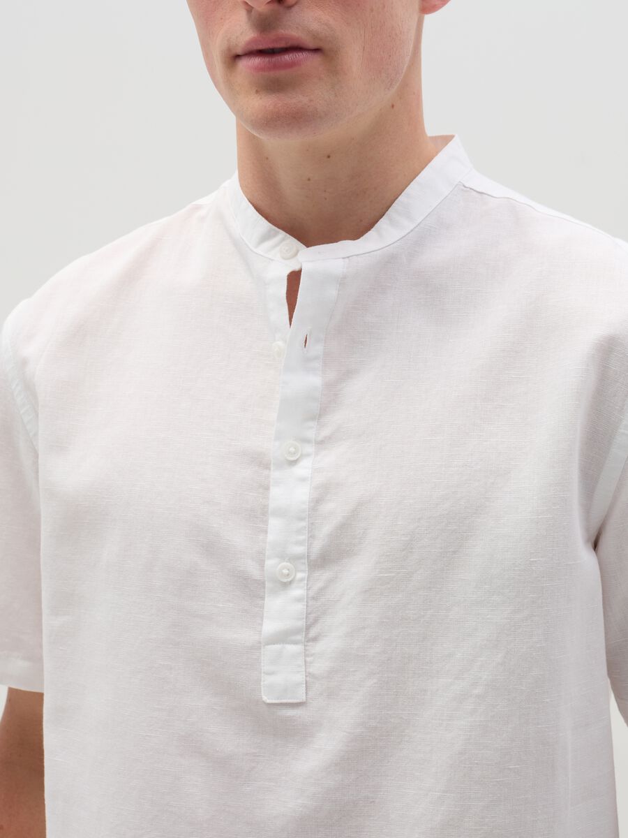 Short-sleeved shirt with Mandarin collar_1