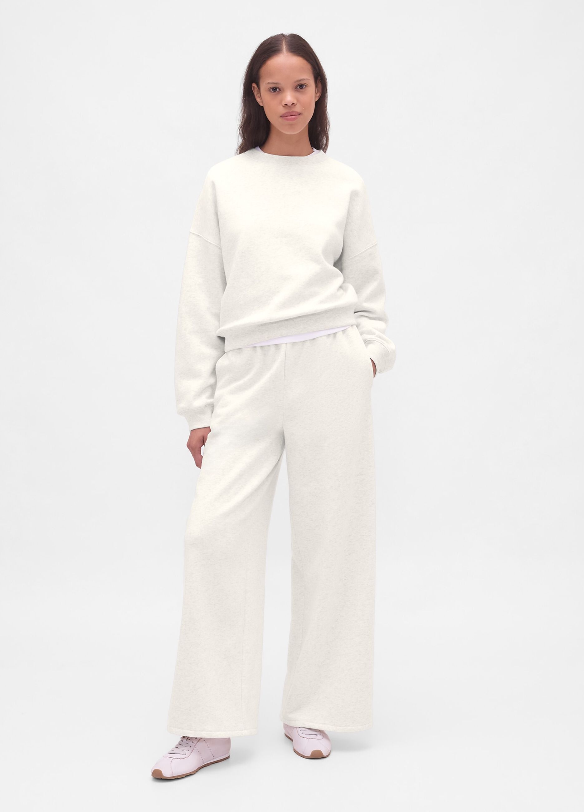 Felpa bianca in misto cotone