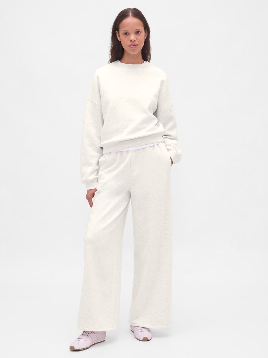 Felpa bianca in misto cotone_3