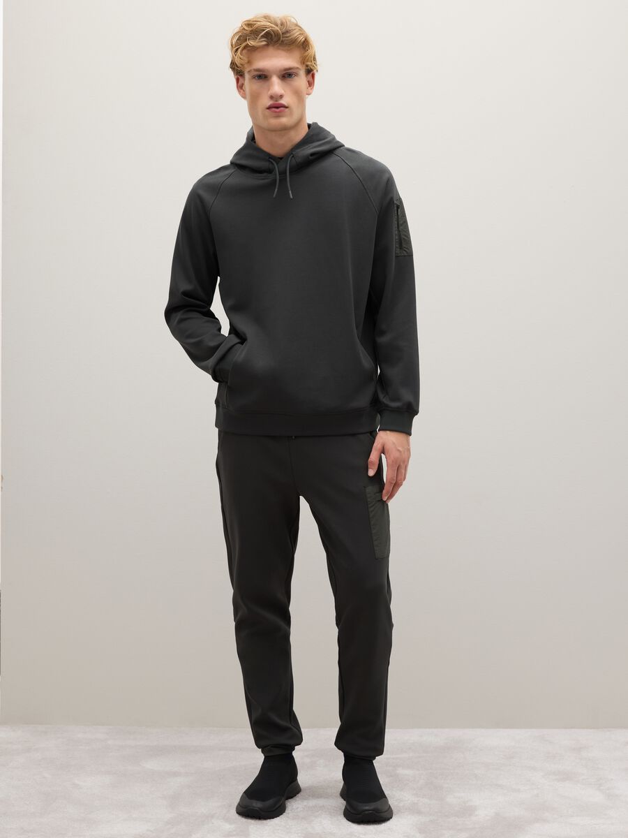 Green Stretch Cotton Hooded Sweatshirt_1