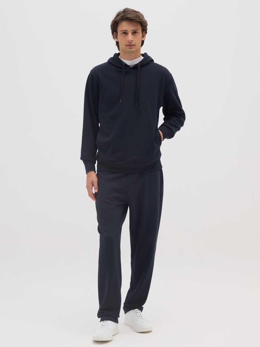 Felpa blu notte in puro cotone regular fit_1