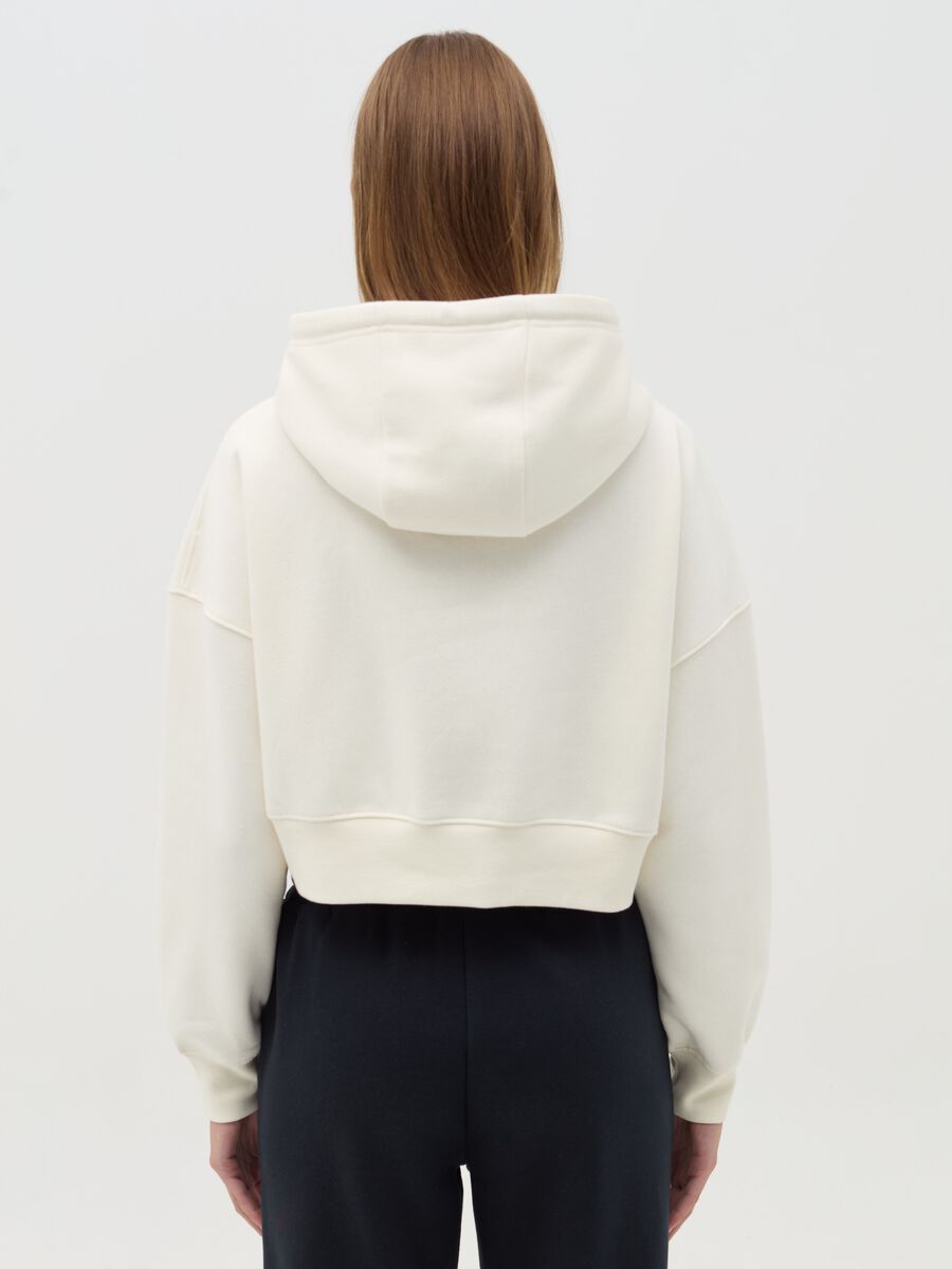 Crop sweatshirt with hood and logo embroidery_2