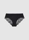 Black regular fit briefs with lace details_4