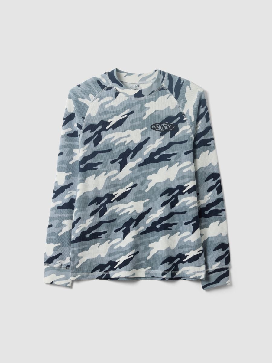 T-shirt relaxed fit multicolor in puro cotone con stampa camouflage per ragazzo_3