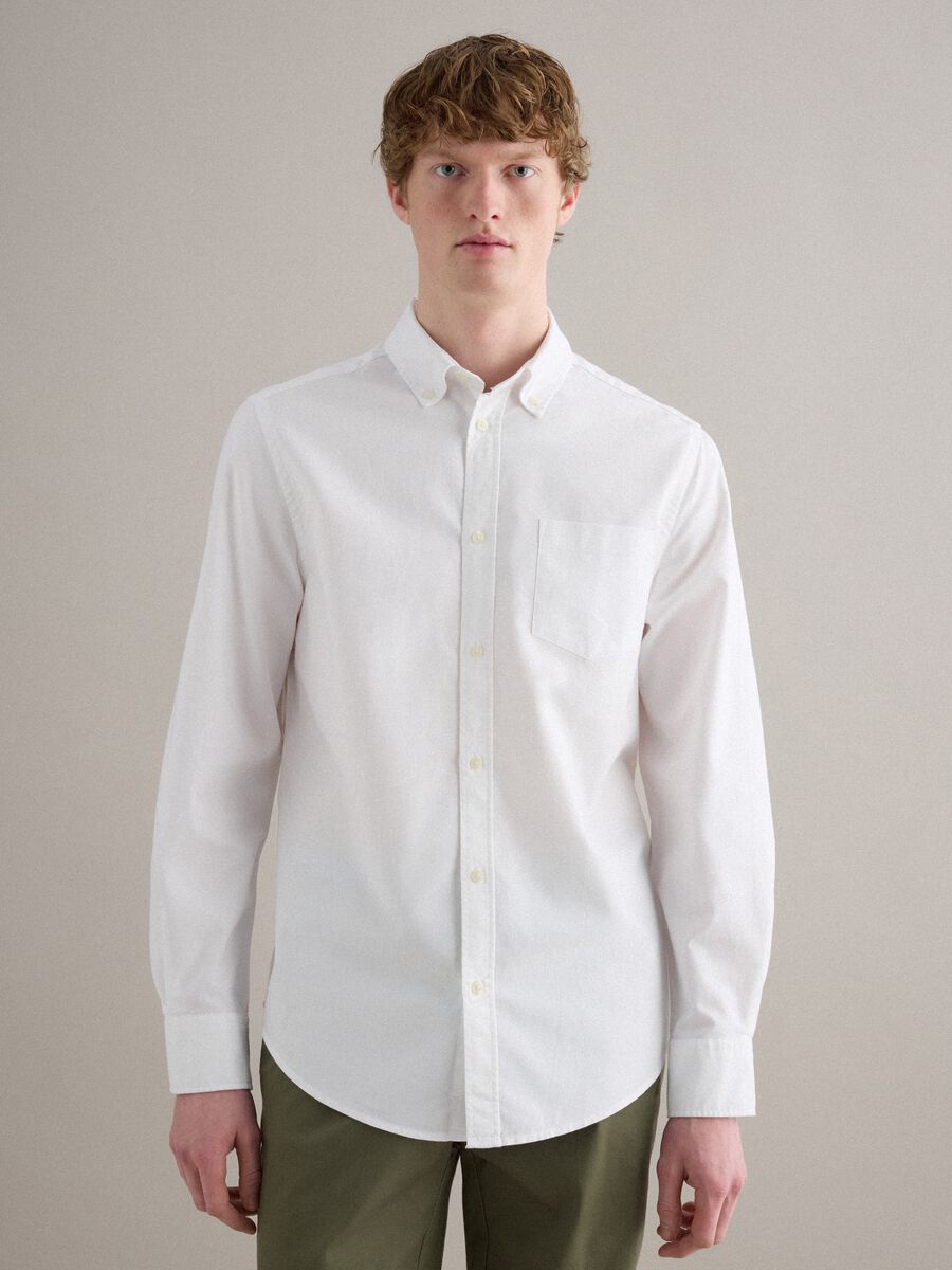 White pure cotton regular fit shirt_1
