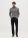 Black Slim Fit Stretch Cotton Trousers_0
