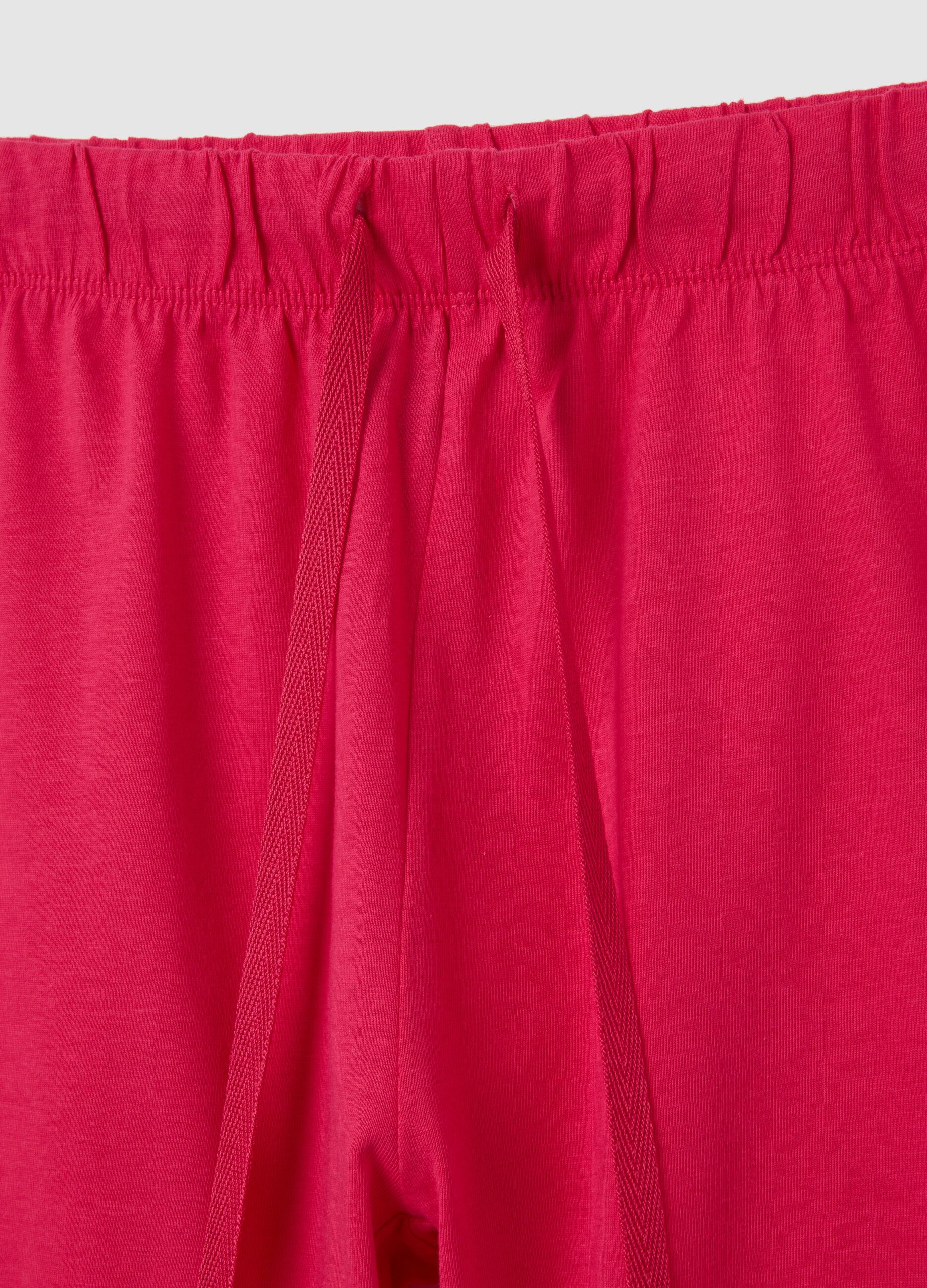 Shorts da donna in puro cotone rosa regular fit