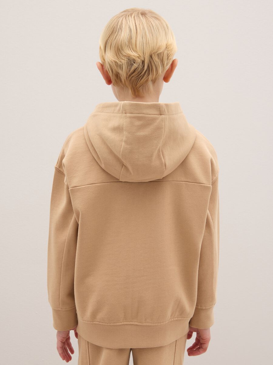 Felpa da bambino in puro cotone beige regular fit_1