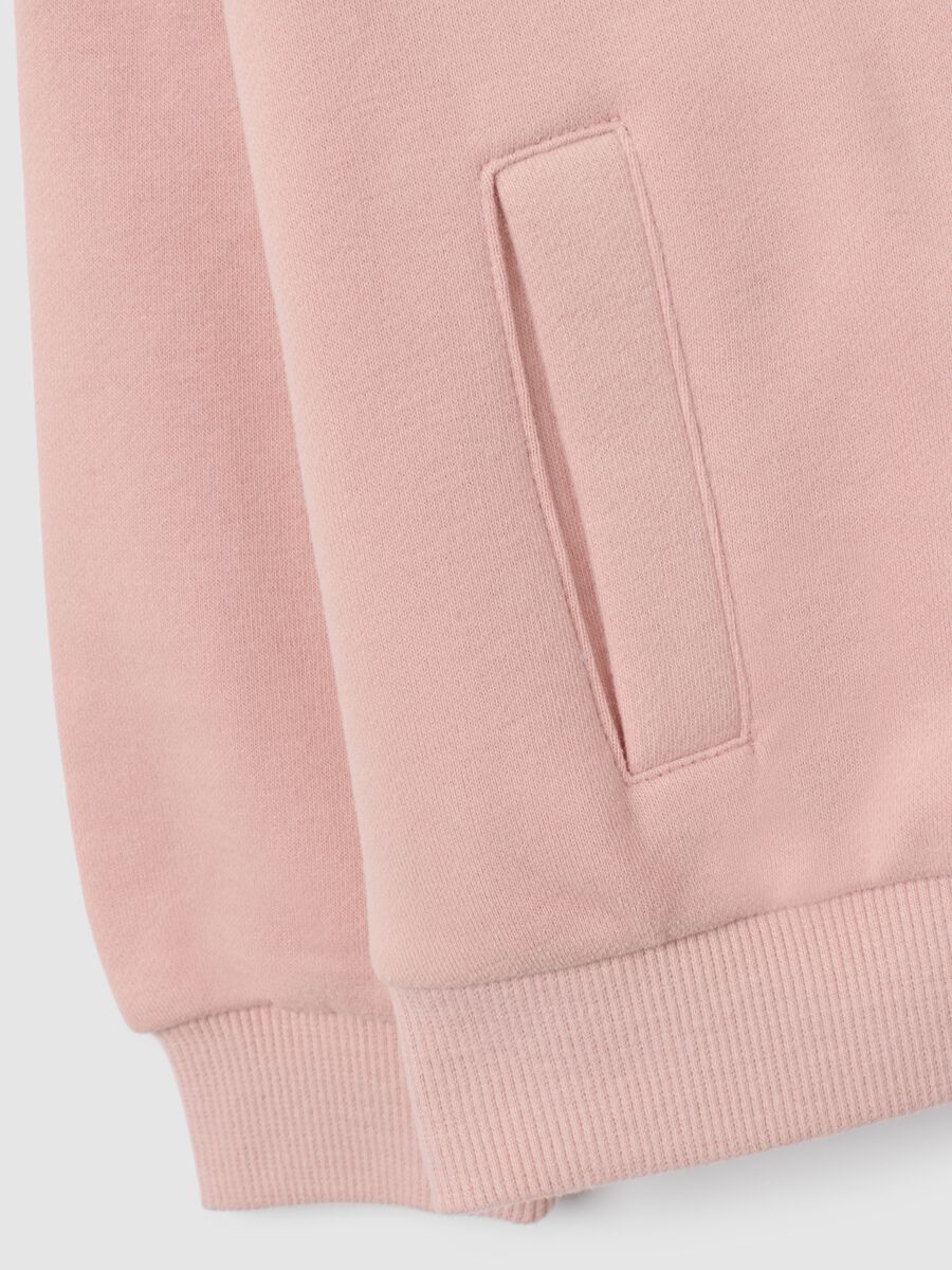 Girls' pink cotton blend hoodie, regular fit with Disney print_3
