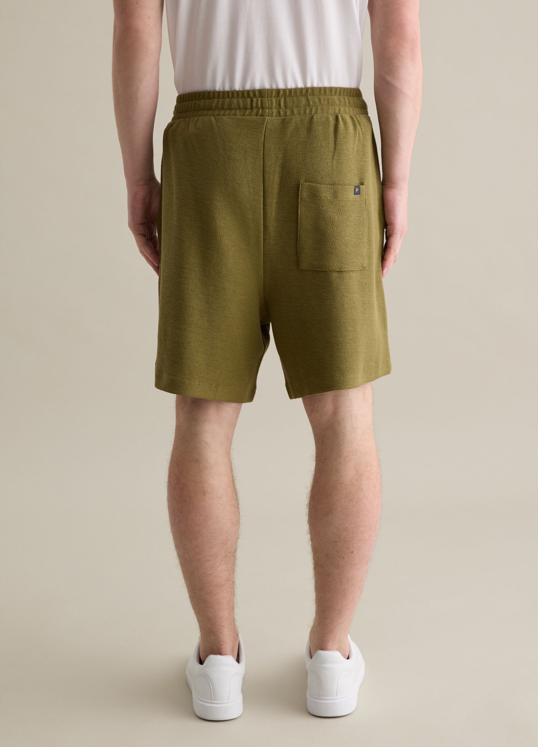 Green cotton Bermuda shorts by Piombo