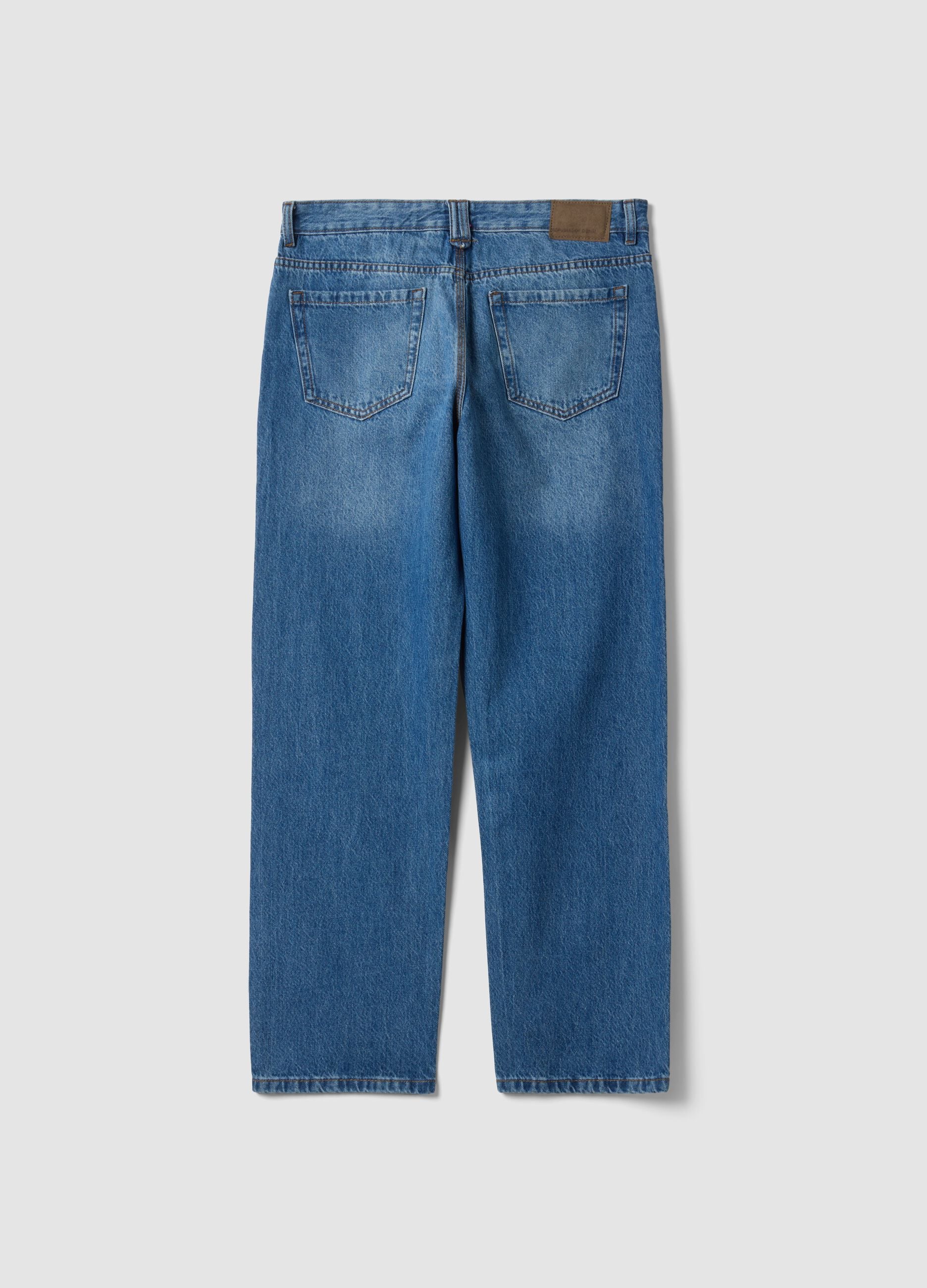 Jeans denim in puro cotone relaxed fit