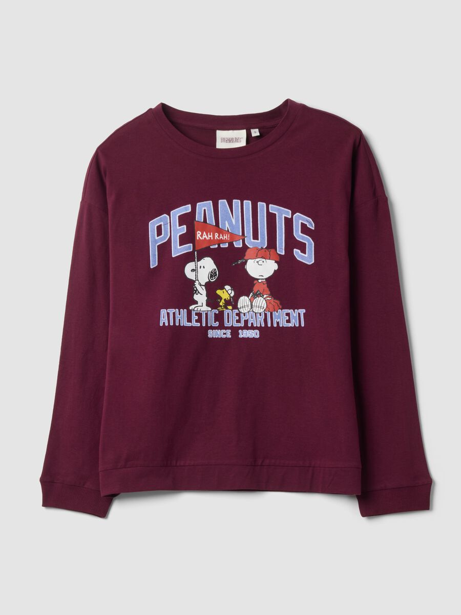 Maglia pigiama viola in puro cotone con stampa Peanuts_4