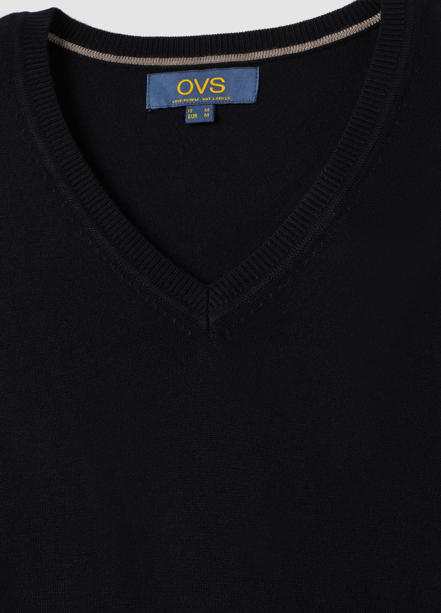 Black viscose blend jumper regular fit