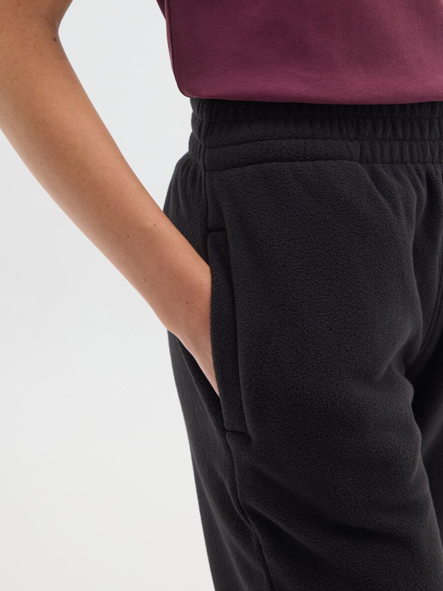 Black regular fit jogger trousers with elasticated waist_3