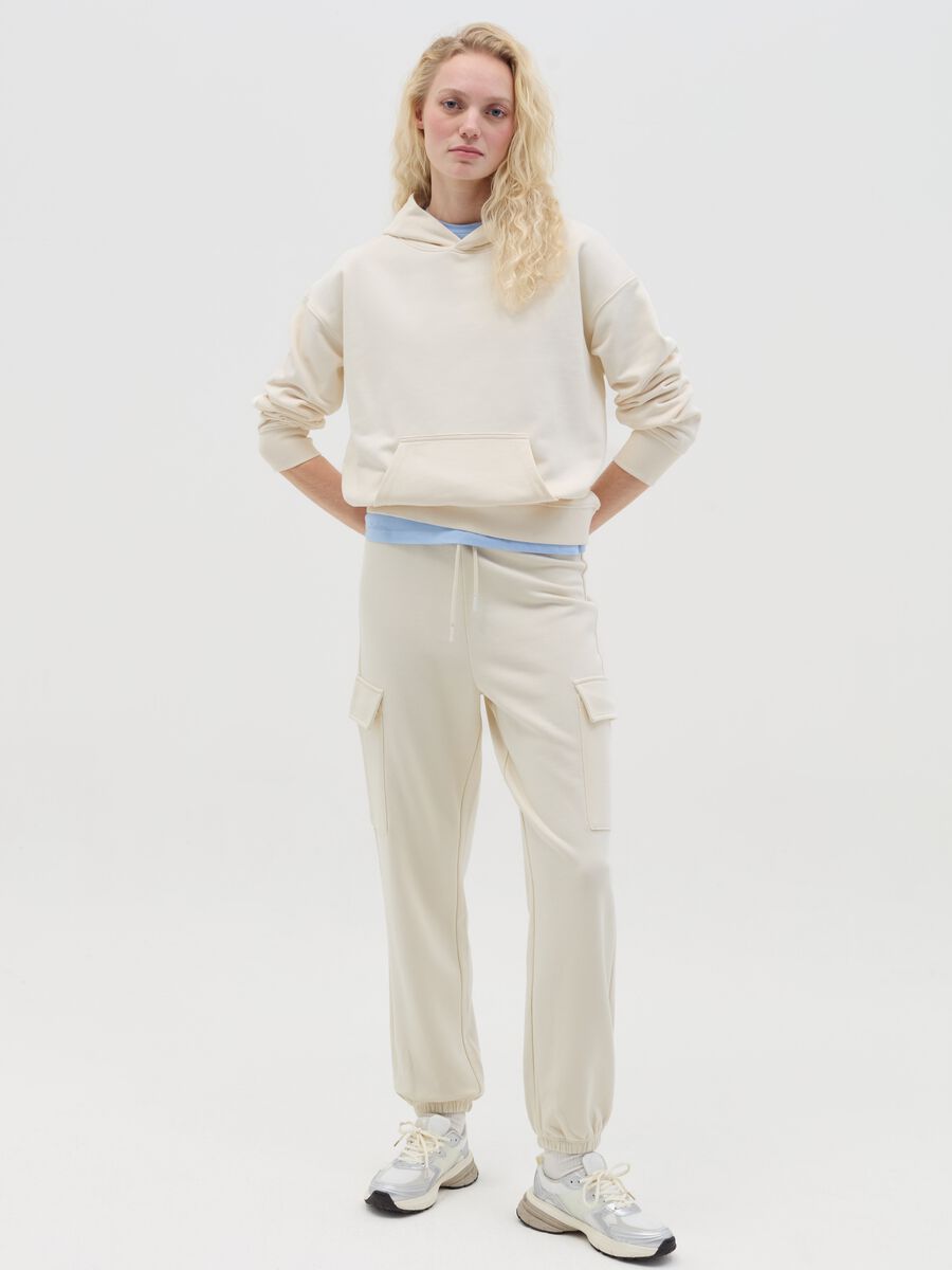 Cargo joggers in fleece with drawstring_0