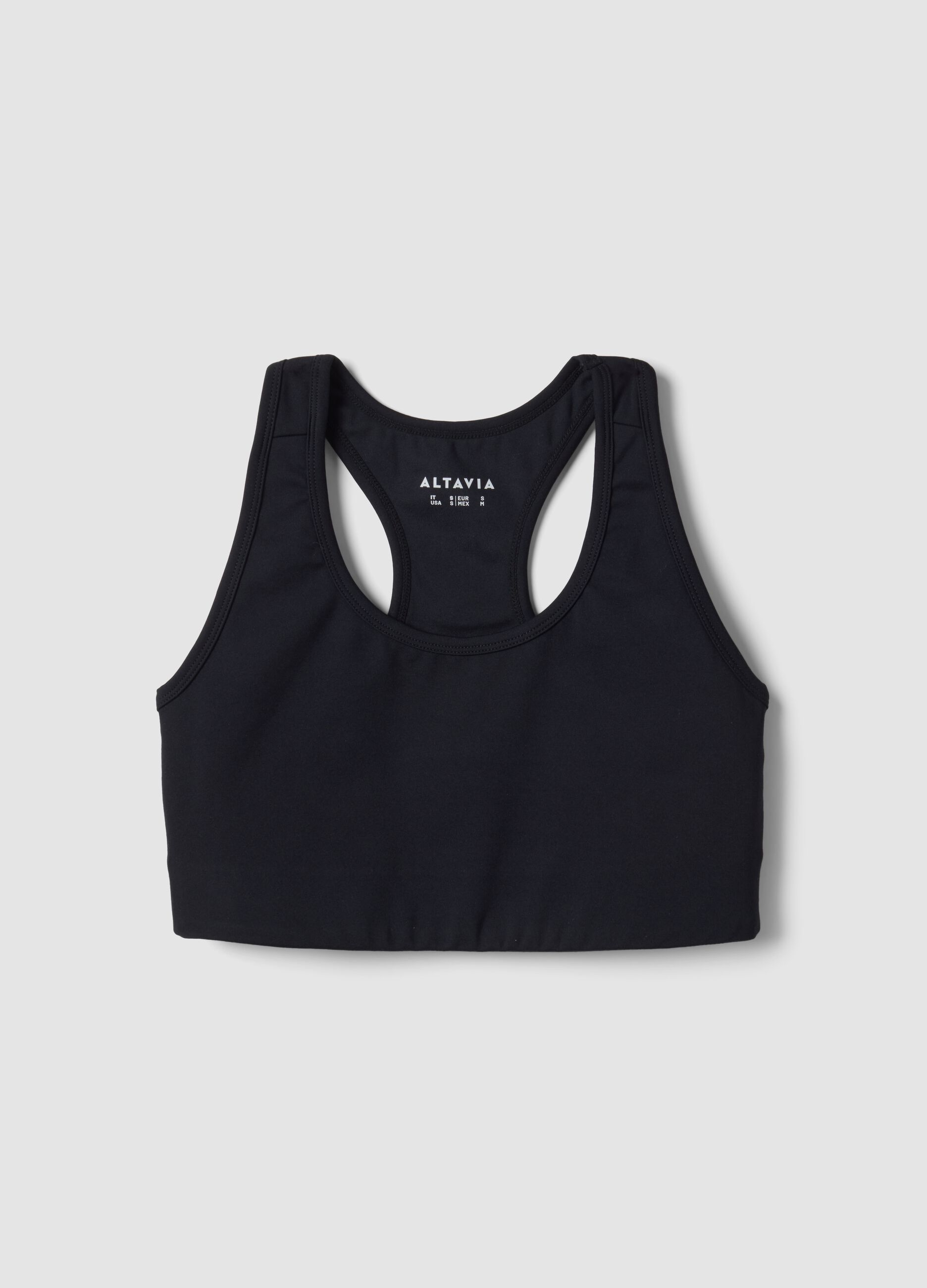 Reggiseno sportivo nero in tessuto elasticizzato