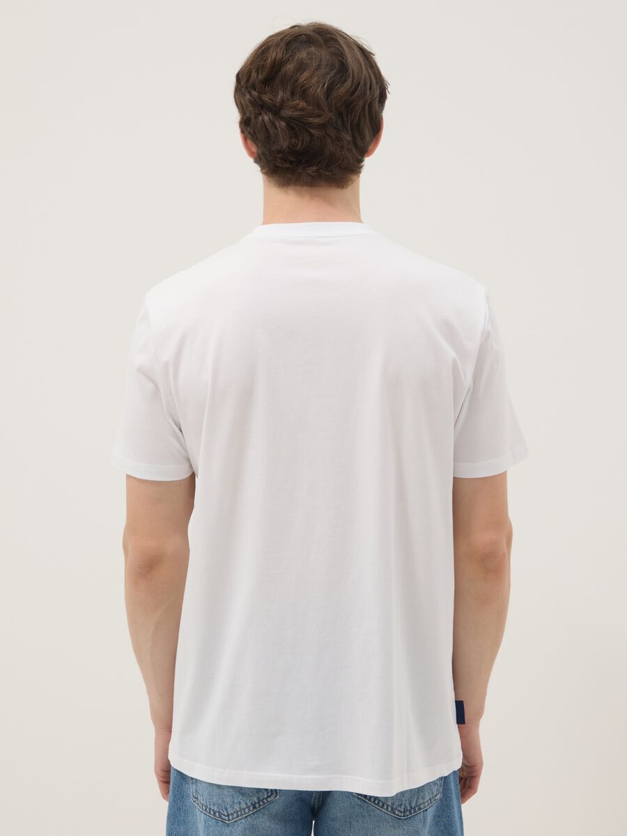 White 100% cotton T-shirt with graphic print, regular fit_3