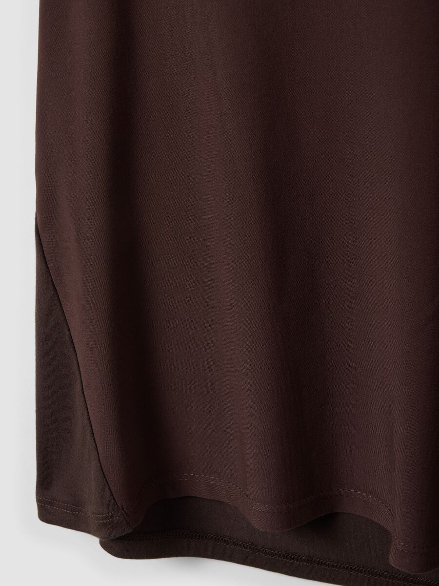 Brown pure viscose V-neck T-shirt, regular fit_2
