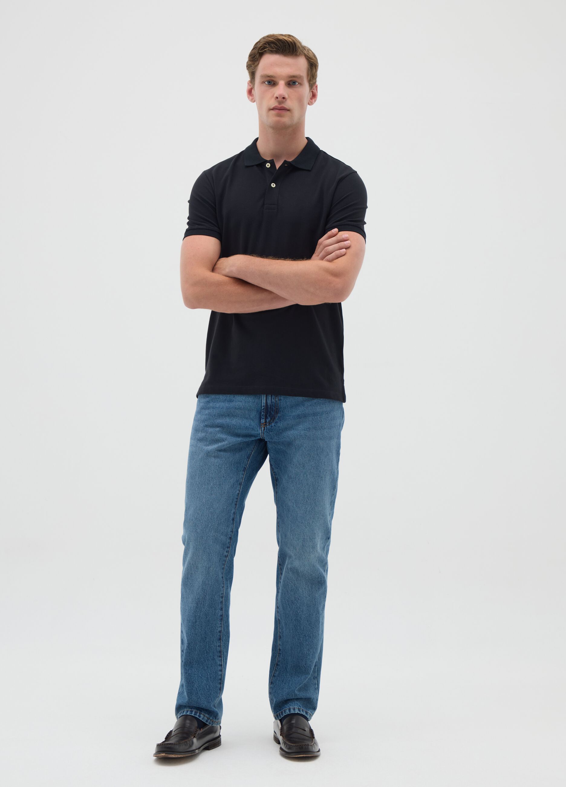 Regular fit blue denim jeans