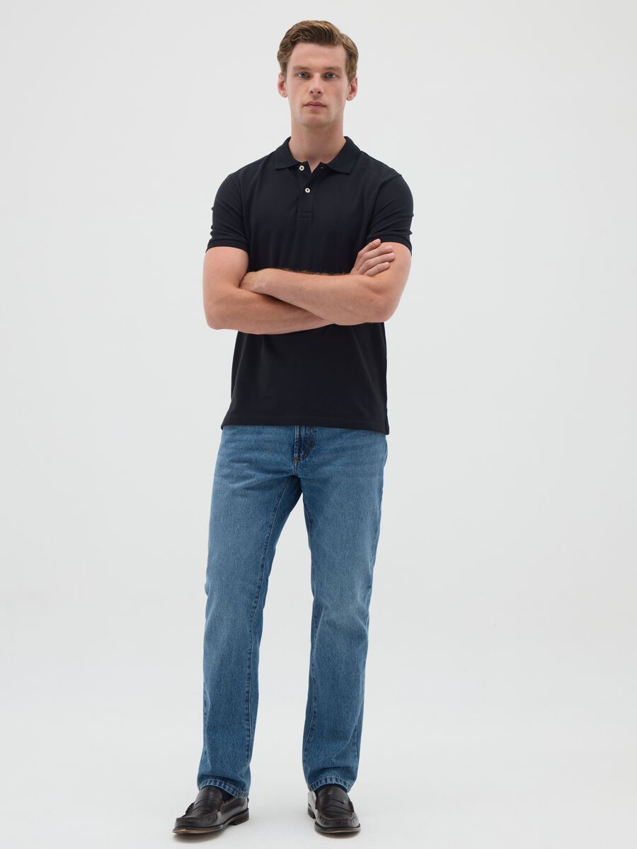 Regular fit blue denim jeans_0