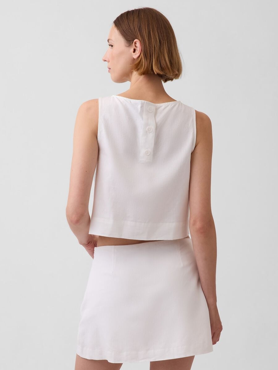 Tank top in misto lino_1