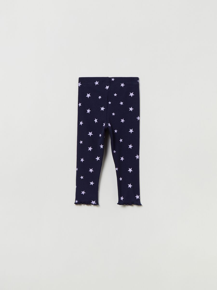 Leggings a costine con stampa_1