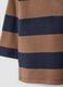 Brown polo shirt with blue stripes in organic cotton for baby, regular fit_3