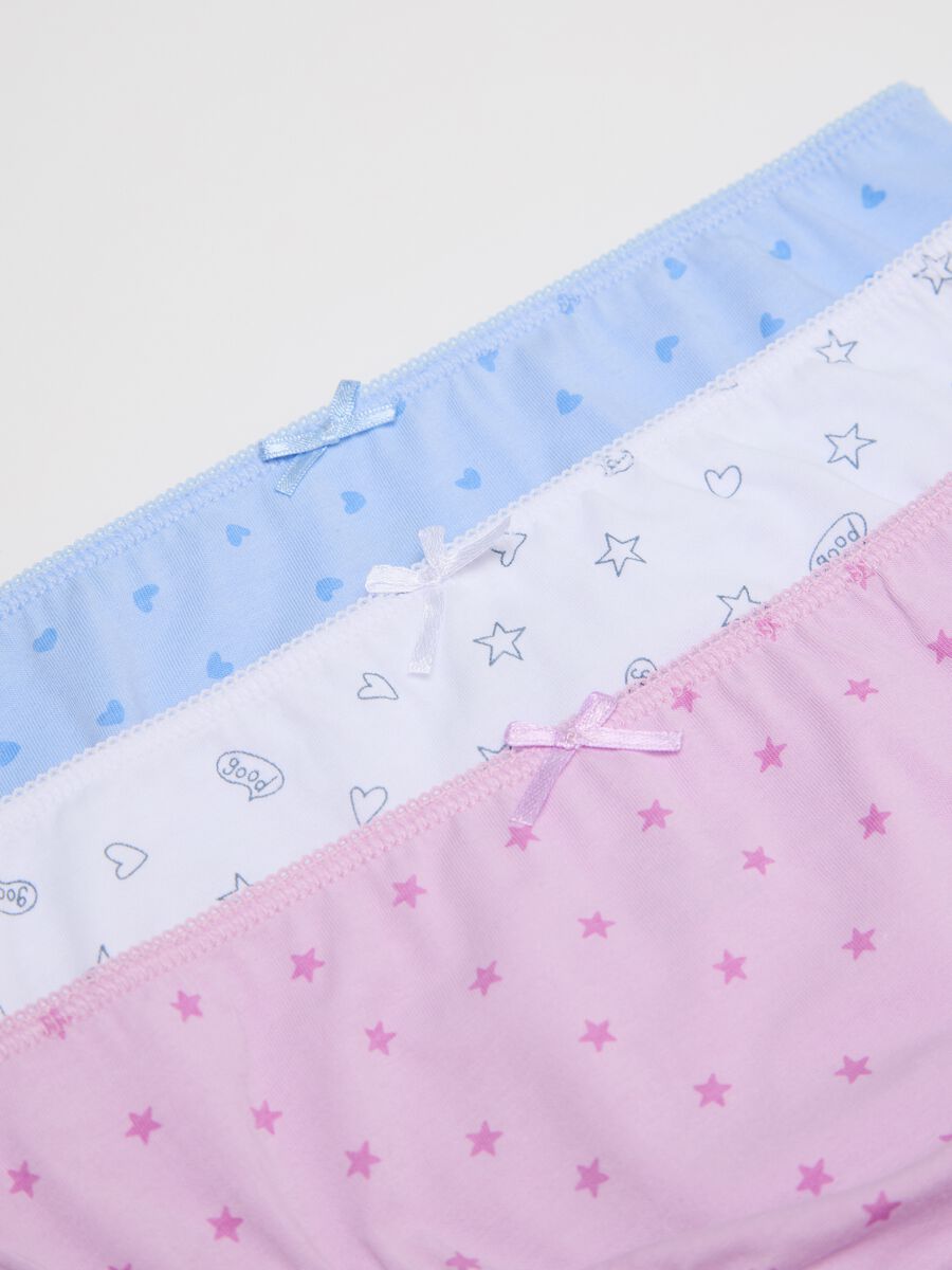 Set cinque slip con fiocchetto e stampa stelle_2