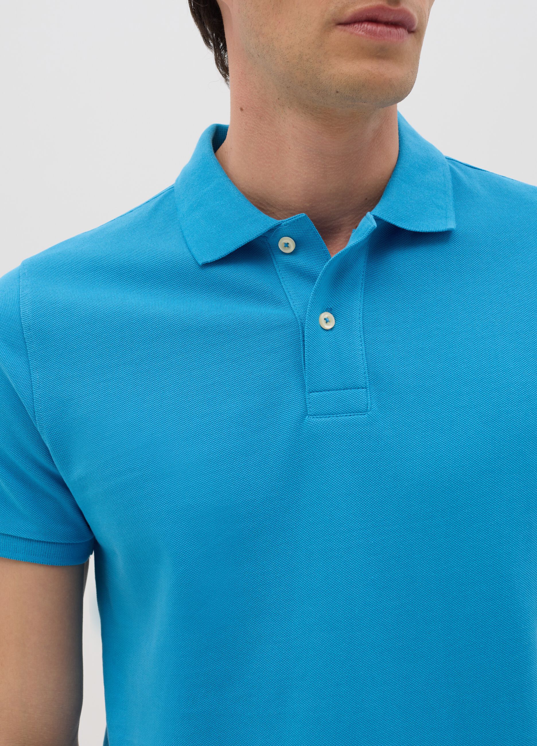 Sky Blue Piquet Cotton Polo