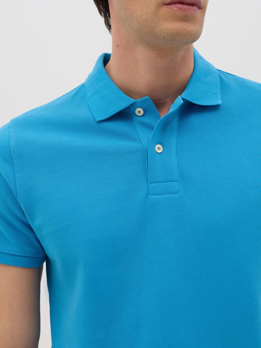 Sky Blue Piquet Cotton Polo_2