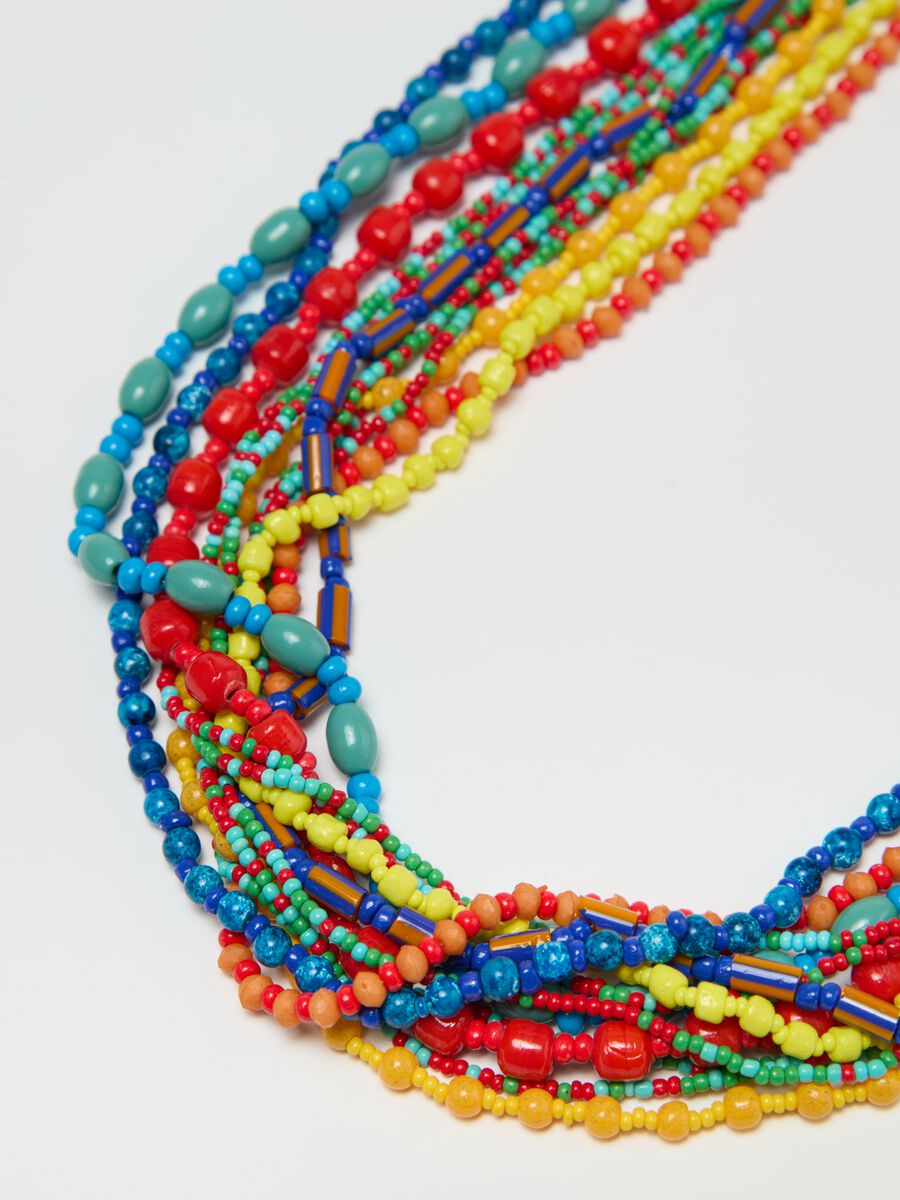 Multi-strand necklace with multicoloured beads_2