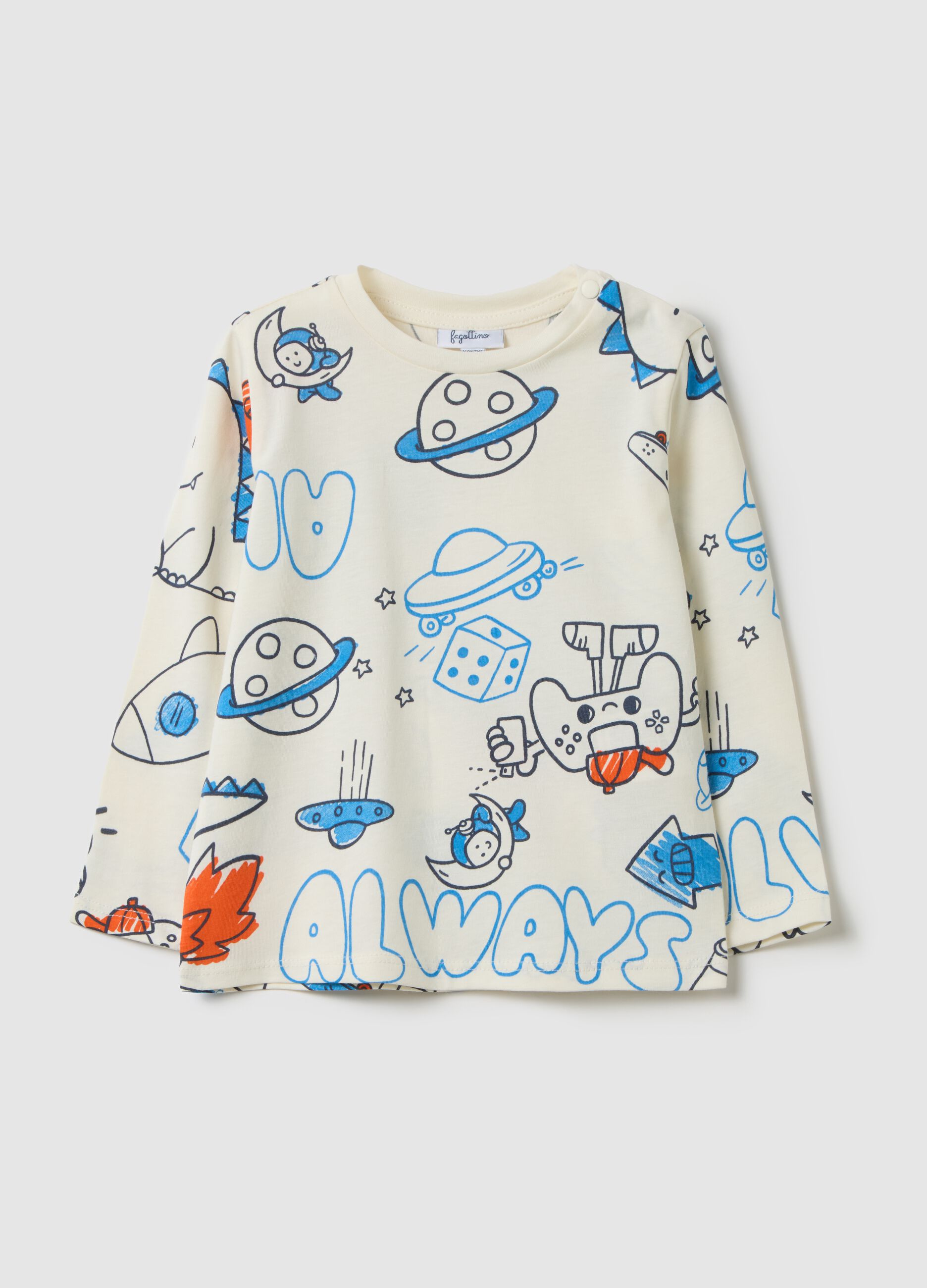 Children's multicoloured pure cotton jumper with regular fit