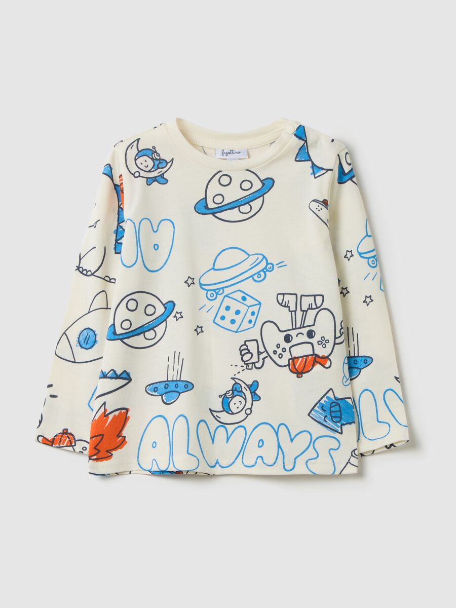 Children's multicoloured pure cotton jumper with regular fit_0