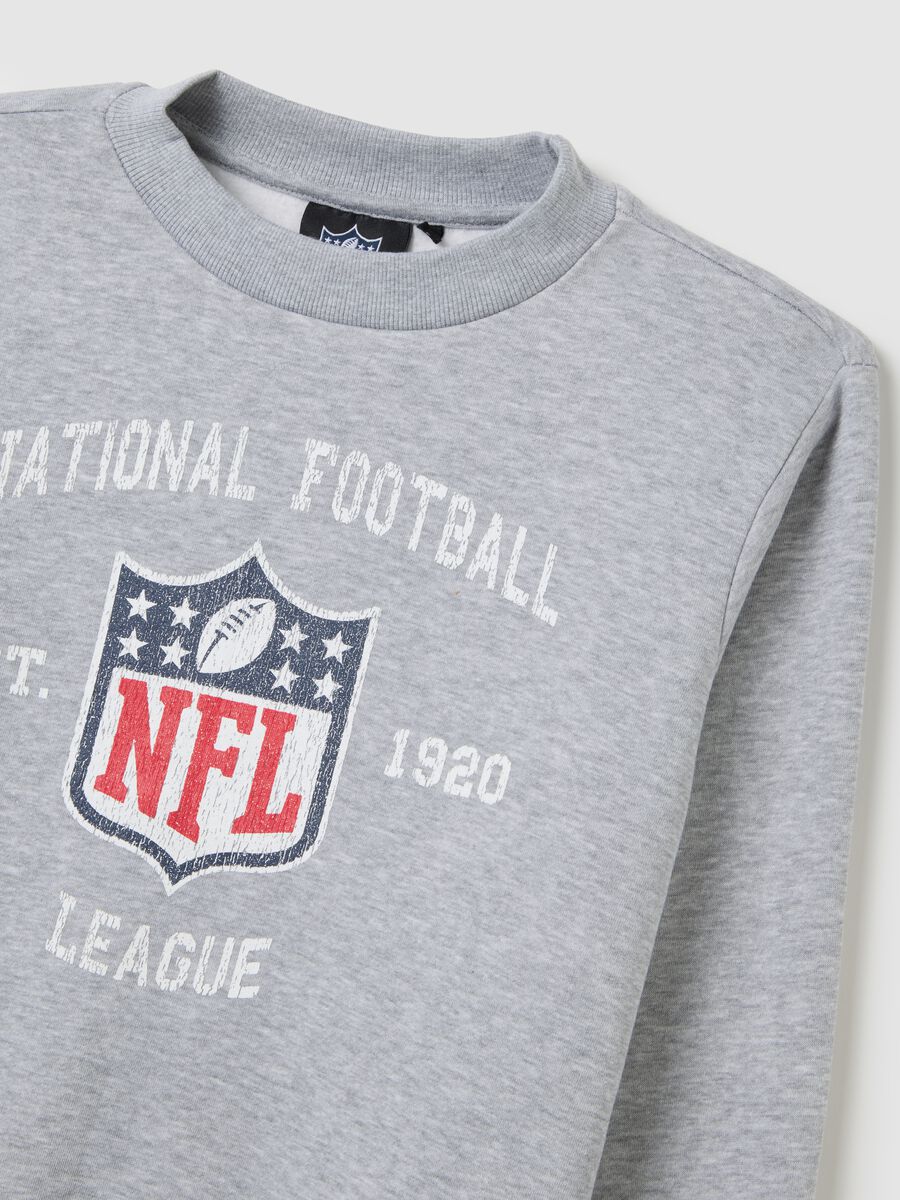 Grey cotton blend sweatshirt regular fit with NFL logo_5