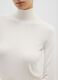 White Ribbed Sweater with Regular Fit Turtleneck_3
