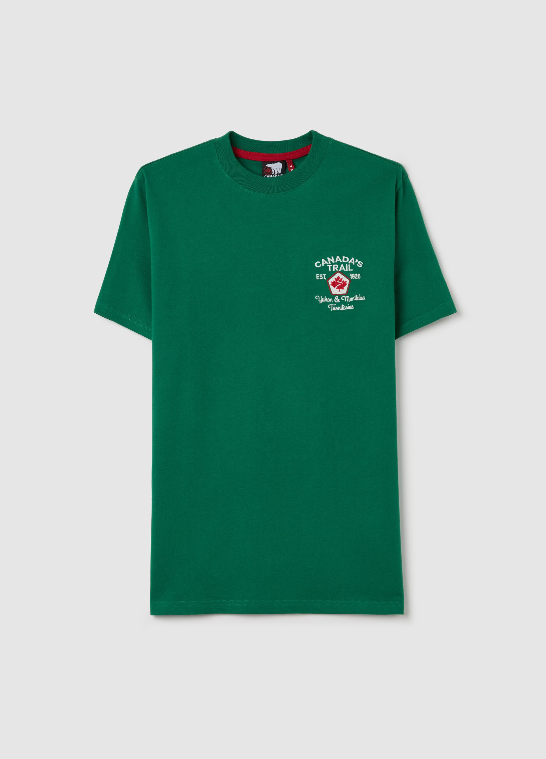 Canada's Trail green T-shirt with embroidery