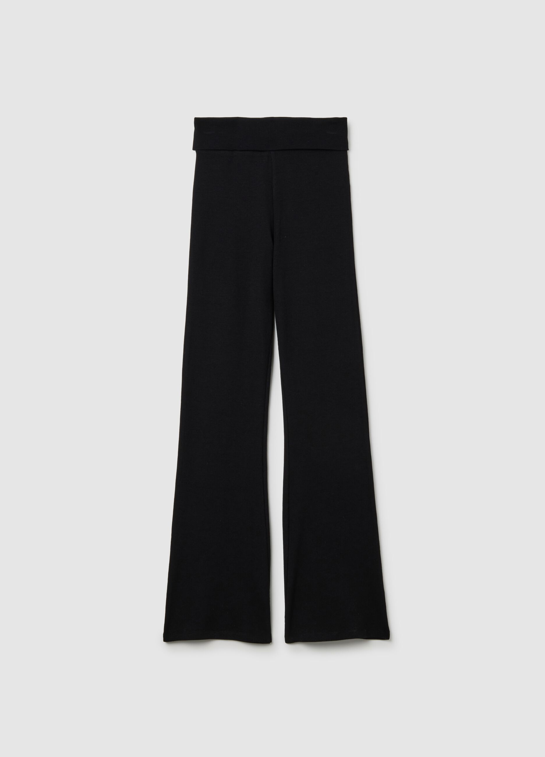 Leggings neri elasticizzati a zampa