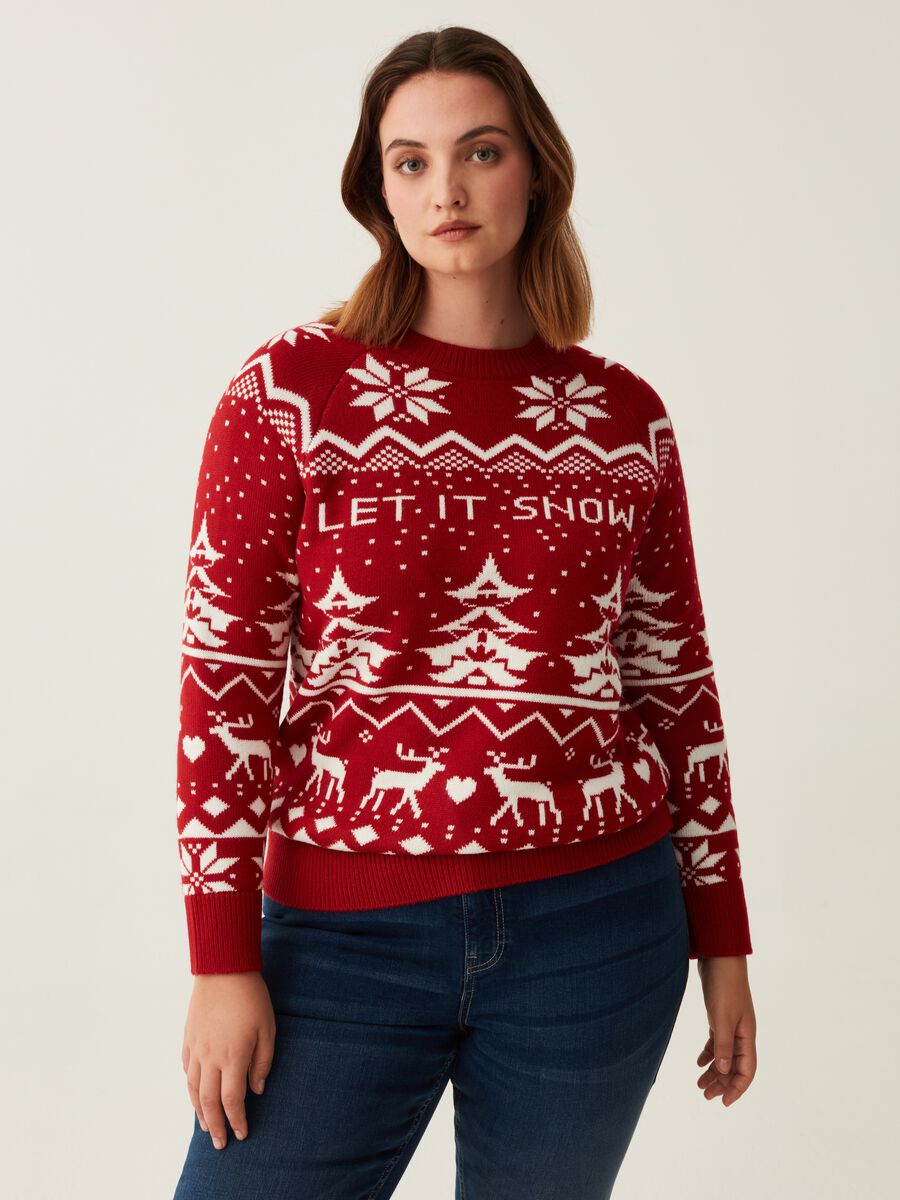 Christmas Jumper con disegno jacquard Curvy_0