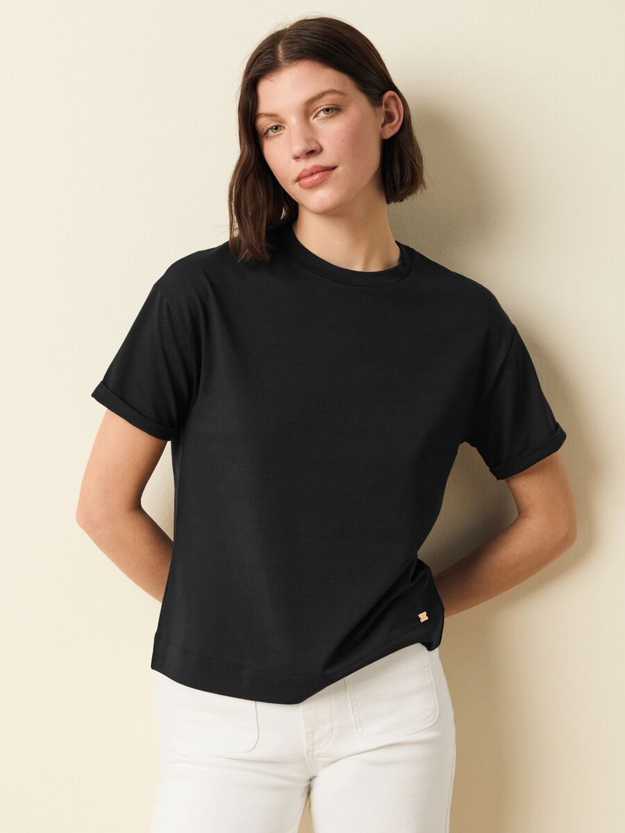 Stretch cotton and modal T-shirt_0
